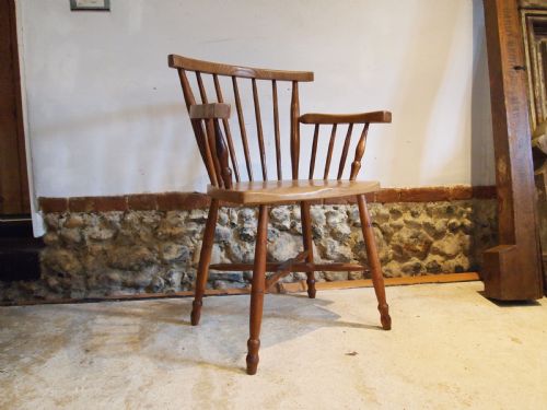 CHAIR WINDSOR MANNER OF HEALS OR COTSWOLD SCHOOL YEWELM C1930 - ADDITIONAL PHOTO 11