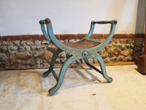 stool victorian seat original paint c1880 - CATEGORY: ANTIQUE STOOLS - DATED 19TH CENTURY