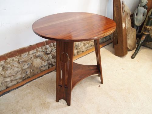 TABLE RARE ARTS AND CRAFTS WALNUT HALL LAMP SIDE C1900 - ADDITIONAL PHOTO 1
