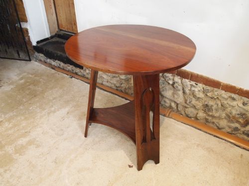 TABLE RARE ARTS AND CRAFTS WALNUT HALL LAMP SIDE C1900 - ADDITIONAL PHOTO 6