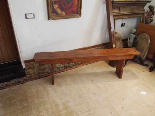 BENCH REFECTORY VICTORIAN PINE SETTLE PEW C1890 - ADDITIONAL PHOTO 4
