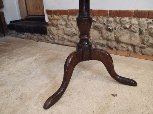 TABLE VERY RARE BURR OAK GEORGE III WINE TILT TOP LAMP HALL C1770 - ADDITIONAL PHOTO 7