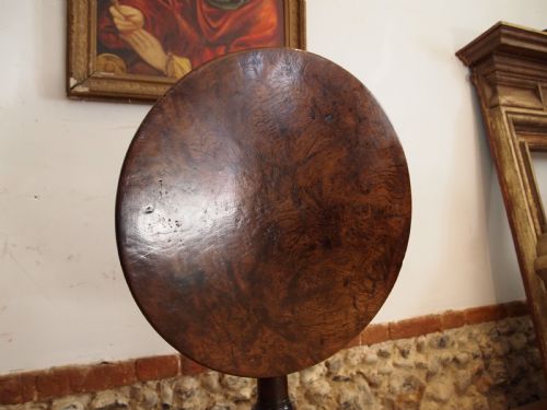 TABLE VERY RARE BURR OAK GEORGE III WINE TILT TOP LAMP HALL C1770 - ADDITIONAL PHOTO 8