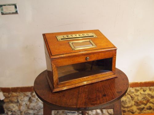 rare victorian letter box j c vickery london oak c1890 - CATEGORY: ANTIQUE BOXES - DATED 1890