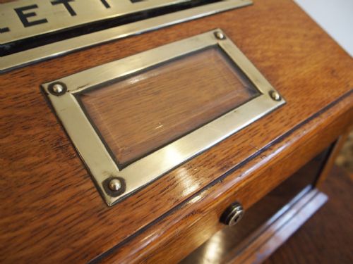 RARE VICTORIAN LETTER BOX J C VICKERY LONDON OAK C1890 - ADDITIONAL PHOTO 2