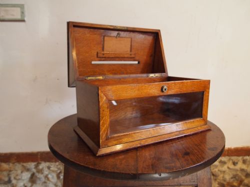 RARE VICTORIAN LETTER BOX J C VICKERY LONDON OAK C1890 - ADDITIONAL PHOTO 7