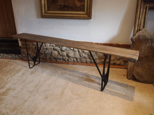 BENCH SETTLE PEW FOLDING FRENCH C1920 - ADDITIONAL PHOTO 1