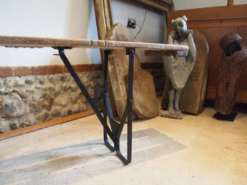 BENCH SETTLE PEW FOLDING FRENCH C1920 - ADDITIONAL PHOTO 2