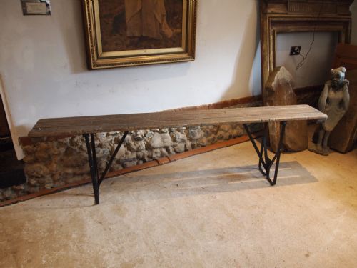 BENCH SETTLE PEW FOLDING FRENCH C1920 - ADDITIONAL PHOTO 11