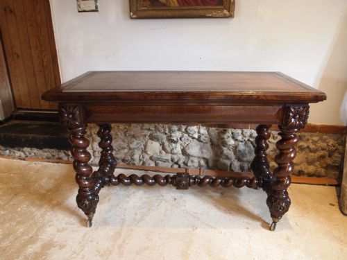WRITING TABLE SECRET DRAWERS SIDE HALL CONSOLE VICTORIAN OAK C1880 - ADDITIONAL PHOTO 2