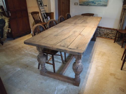 TABLE REFECTORY OAK FARMHOUSE DINING SEATS 10 C1850 - ADDITIONAL PHOTO 1