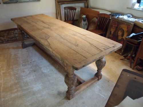 TABLE REFECTORY OAK FARMHOUSE DINING SEATS 10 C1850 - ADDITIONAL PHOTO 5