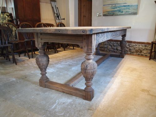 TABLE REFECTORY OAK FARMHOUSE DINING SEATS 10 C1850 - ADDITIONAL PHOTO 10