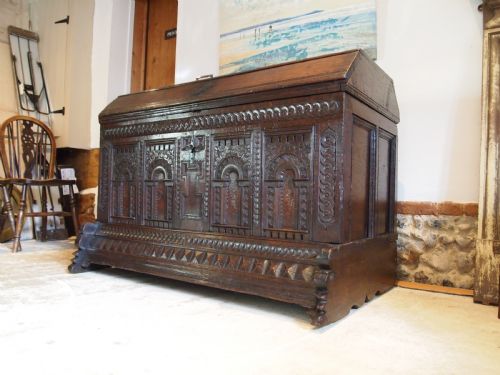 COFFER MAGNIFICENT CHEST BLANKET BOX OAK DATED 1718 - ADDITIONAL PHOTO 7