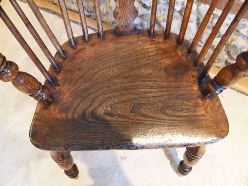 CHAIR WINDSOR HIGH BACK VICTORIAN ASH ELM C1840 - ADDITIONAL PHOTO 2