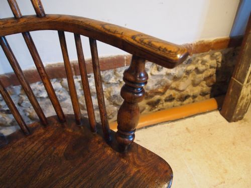 CHAIR WINDSOR HIGH BACK VICTORIAN ASH ELM C1840 - ADDITIONAL PHOTO 7