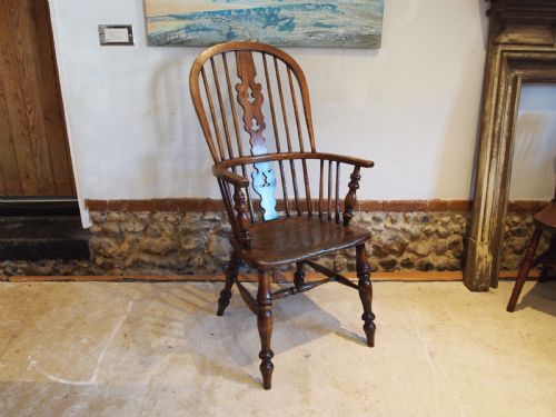CHAIR WINDSOR HIGH BACK VICTORIAN ASH ELM C1840 - ADDITIONAL PHOTO 8