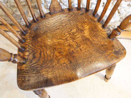 CHAIR STUNNING EARLY VICTORIAN WINDSOR ASH AND BURR ELM C1840 - ADDITIONAL PHOTO 6