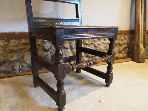 CHAIR FINE EXAMPLE CHARLES II OAK YORKSHIRE C1680 - ADDITIONAL PHOTO 4