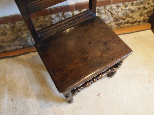 CHAIR FINE EXAMPLE CHARLES II OAK YORKSHIRE C1680 - ADDITIONAL PHOTO 9