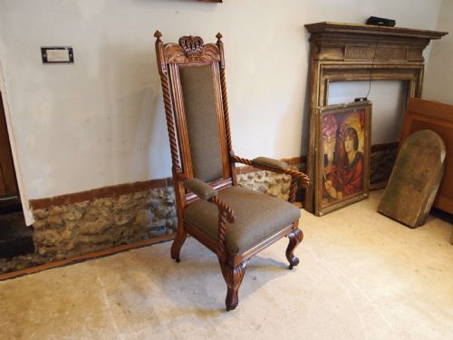 CHAIR STUNNING SCOTTISH ARTS AND CRAFTS OAK C1880 - ADDITIONAL PHOTO 1