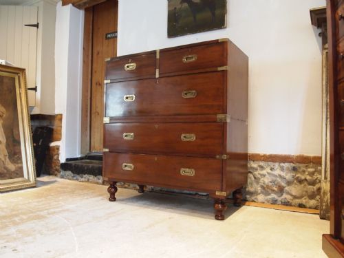 chest of drawers rare military campaign w preist blackfriars london c1840 - CATEGORY: ANTIQUE CHEST OF DRAWERS - DATED VICTORIAN