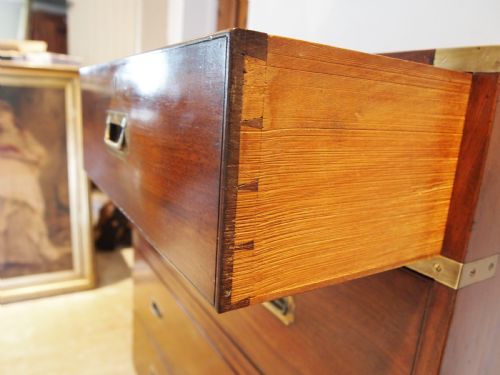 CHEST OF DRAWERS RARE MILITARY CAMPAIGN W PREIST BLACKFRIARS LONDON C1840 - ADDITIONAL PHOTO 6