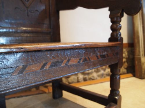 CHAIR RARE CHARLES II OAK WAINSCOT YORKSHIRE C1680 - ADDITIONAL PHOTO 2