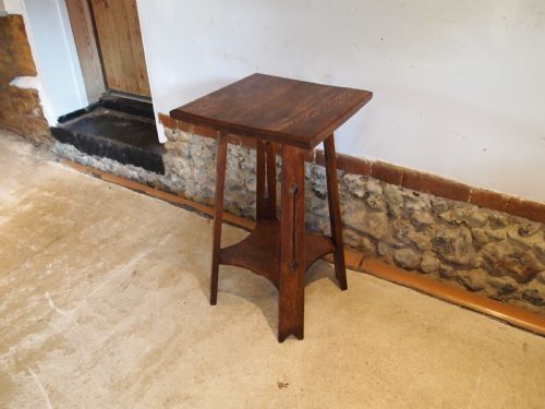 TABLE ARTS AND CRAFTS OAK LIBERTY LAMP SIDE HALL C1900 - ADDITIONAL PHOTO 2