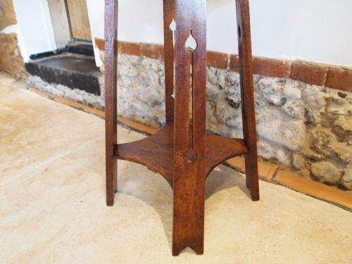 TABLE ARTS AND CRAFTS OAK LIBERTY LAMP SIDE HALL C1900 - ADDITIONAL PHOTO 3