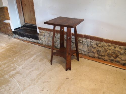 TABLE ARTS AND CRAFTS OAK LIBERTY LAMP SIDE HALL C1900 - ADDITIONAL PHOTO 6