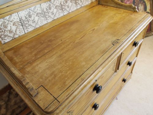 CHEST OF DRAWERS VICTORIAN ORIGINAL ASH PAINT C1870 - ADDITIONAL PHOTO 4