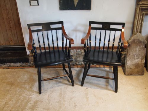 CHAIRS RARE PAIR OF HARVARD UNIVERSITY CHAIRS C1920 - ADDITIONAL PHOTO 6