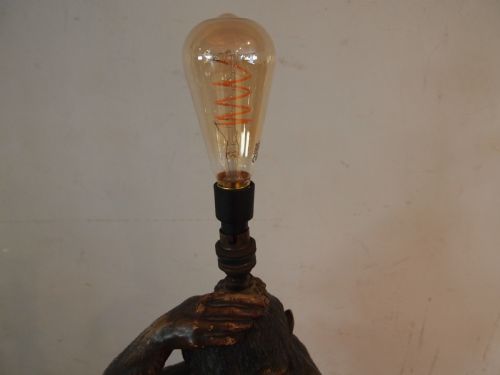 LAMP VERY RARE MONKEY TABLE LAMP BY JAMES ROTH LONDON C1900 - ADDITIONAL PHOTO 5