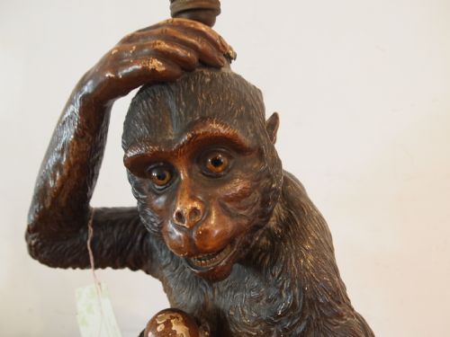 LAMP VERY RARE MONKEY TABLE LAMP BY JAMES ROTH LONDON C1900 - ADDITIONAL PHOTO 6