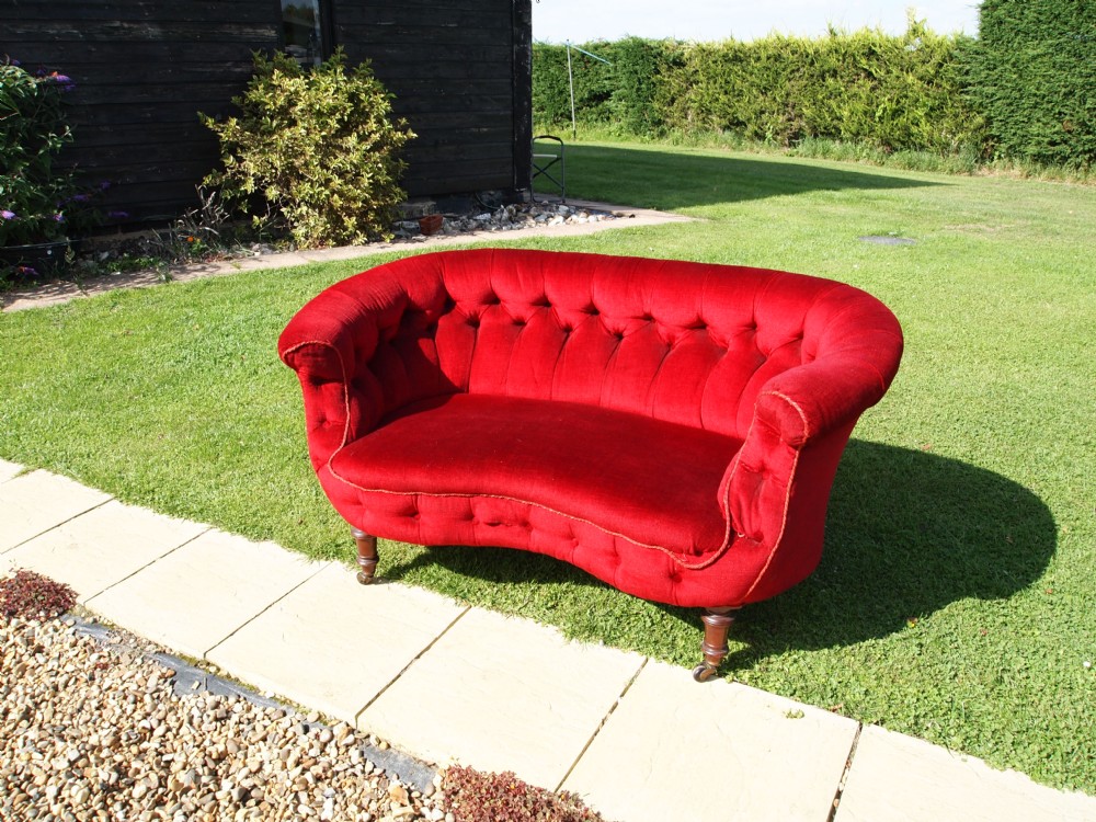 Sofa Settee Victorian buttoned back two seater c1860