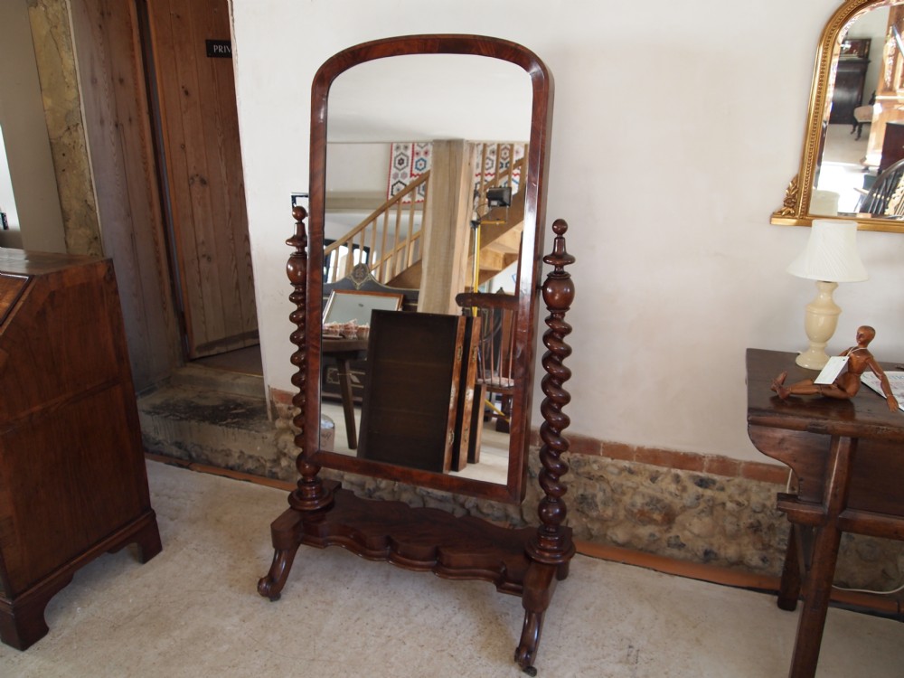 Mirror Fine quality Victorian Mahogany cheval mirror c1860