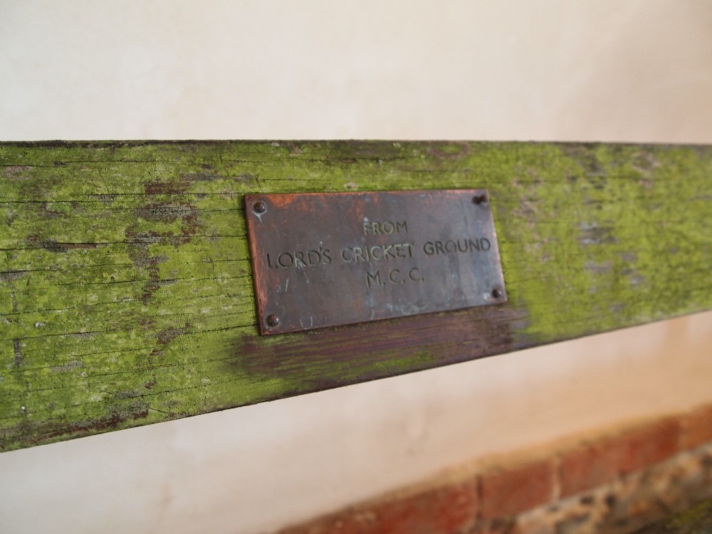 Bench garden seat from Lords cricket ground MCC c1920