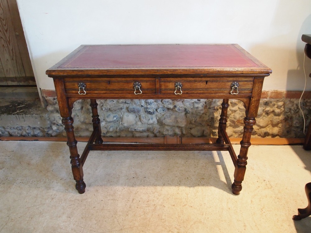 Desk writing table Gillows Oak full provenance original bill and drawings c1880