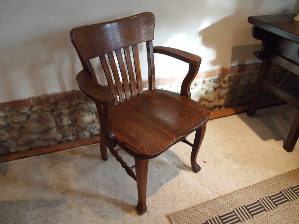 Chair Victorian Oak office desk chair c1890