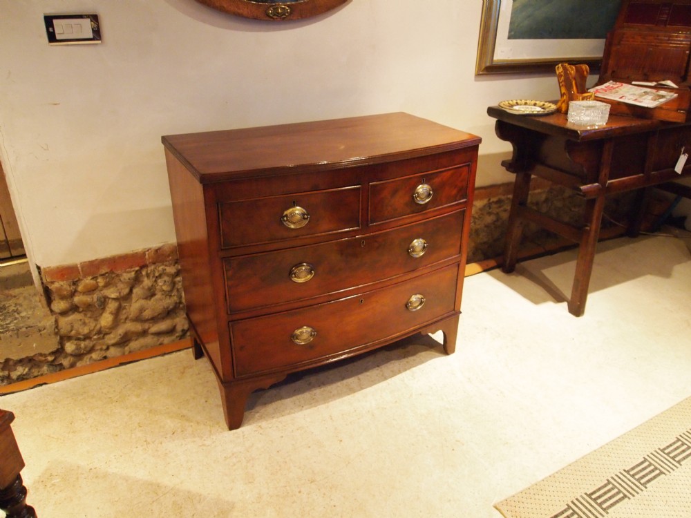 Chest of drawers George III Mahogany bow front small size 35 inches wide c1800