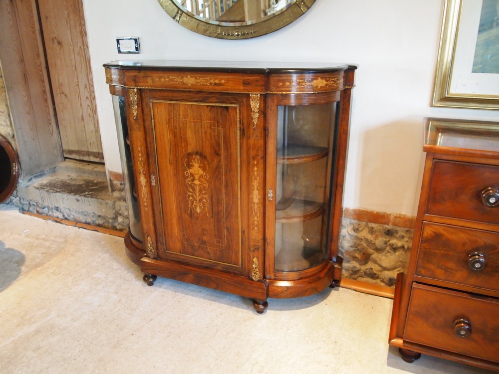 Credenza sideboard chiffonier display cabinet Victorian Rosewood fine c1870