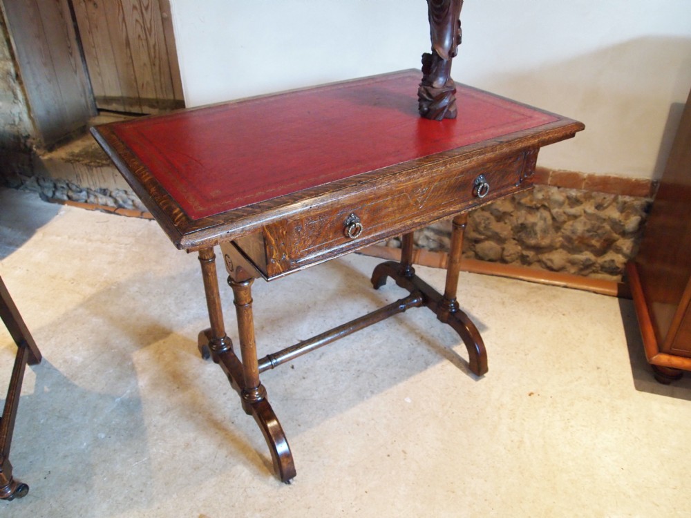 Desk Table writing desk Heals of London Arts and Crafts Gothic revival Oak c1900
