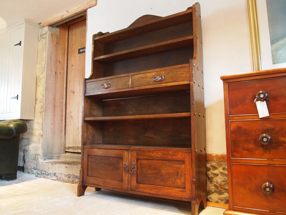 Bookcase Arts and Crafts Oak c1900