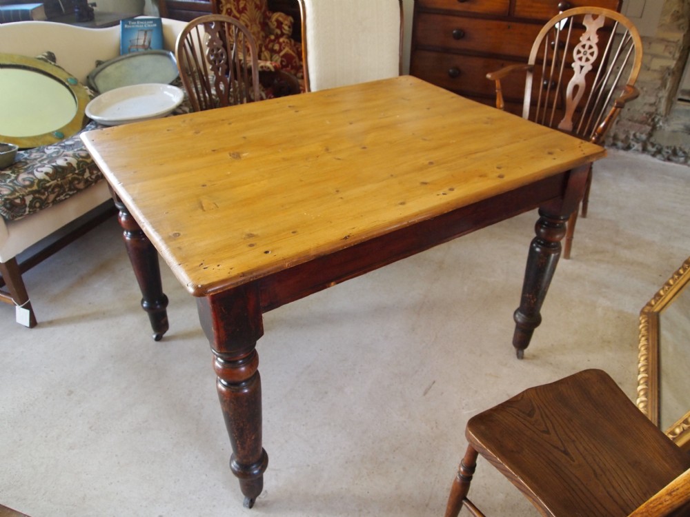 Table Victorian Pine scrub top cottage dining table c1870