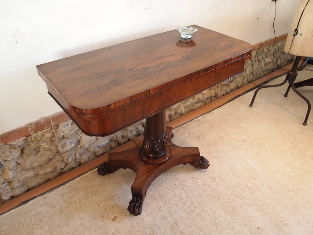 Table card table fine quality William IV Rosewood c1830