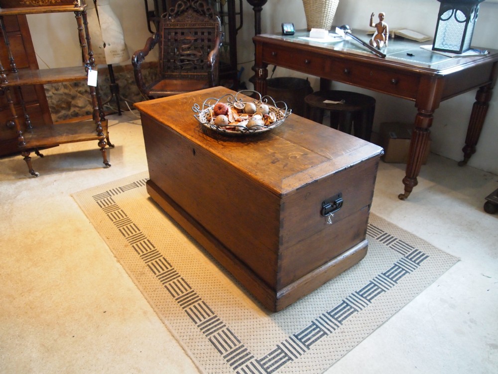 Coffer chest blanket box coffee table Victorian Oak c1840