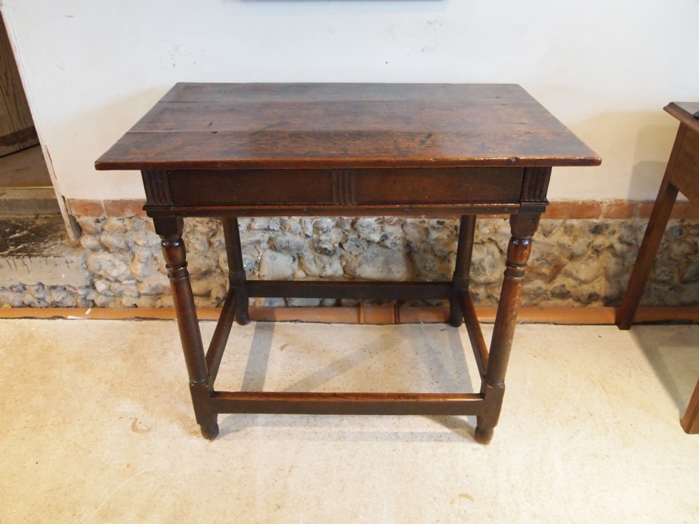 Table rare Tromp l'oiel 17th century joined Oak side or centre table c1680 