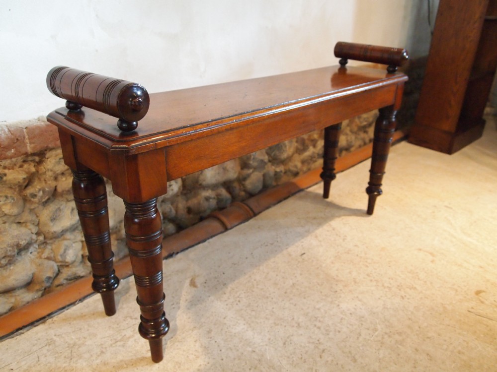Settle window seat hall bench Fine quality rare size Victorian Mahogany c1880