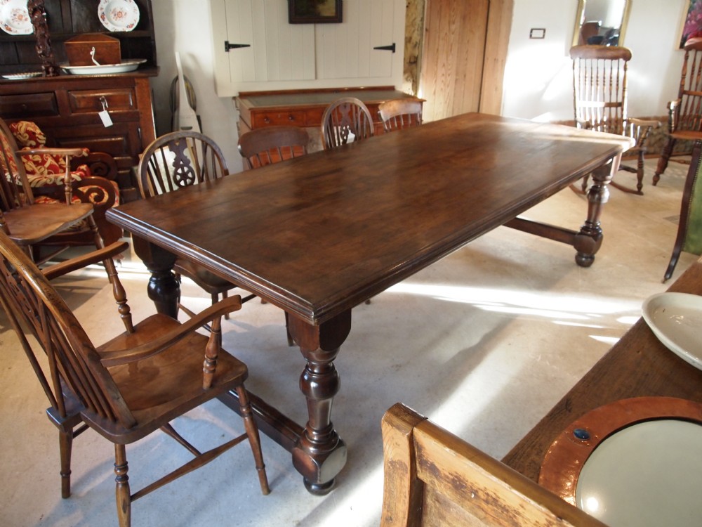 Table stunning farmhouse refectory dining table Victorian solid Walnut seats 10 c1850